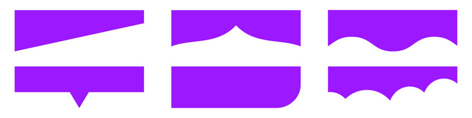 Fototapete - Set of top dividers shape, different headers for website page, brochures, cards, templates