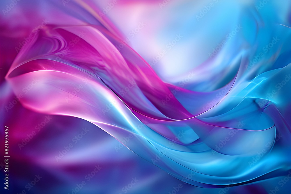Abstract purple and pink swirling pattern on a fluid, silky texture in ...
