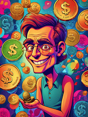 Wall Mural - financial humor caricature