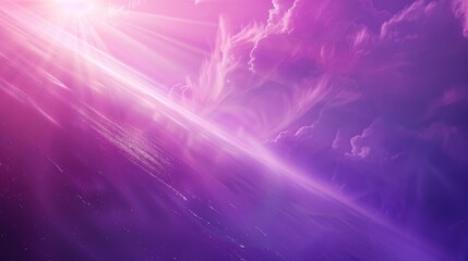 Poster - Bright sun shining through fluffy clouds in the sky, suitable for various design projects