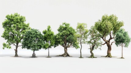 Poster - A group of trees standing in a row. Suitable for nature and landscape concepts