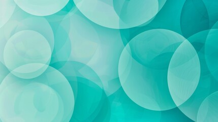 Poster - Abstract turquoise overlapping circles background. Digital illustration for design and print. Geometric and fluid shapes. Design for wallpaper, poster, banner, header.