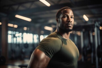 Wall Mural - portrait of man in cross training gym