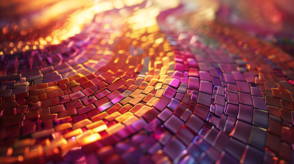 Wall Mural - a close up of a mosaic tile floor with the sun shining through the center of the mosaic pattern
