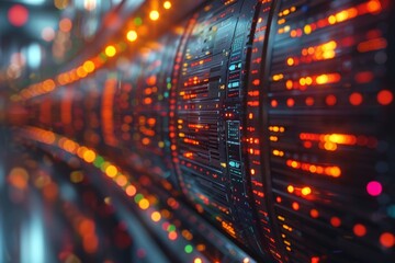 Aufkleber - Close-up of digital display with illuminated lights