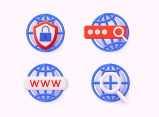 Poster - www search bar icon. address and navigation bar icon. cyber security, shield lock. personal data sec