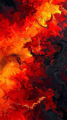 Wall Mural - A cascade of fiery reds and oranges melting into molten pools of liquid warmth.