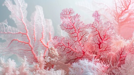 Wall Mural - pink sea corals.