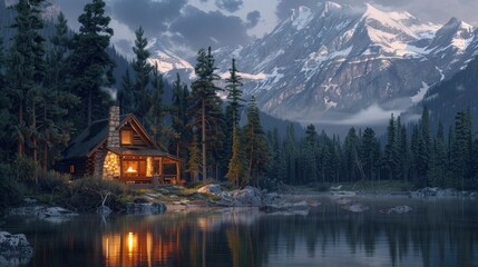 Cabin lake house
