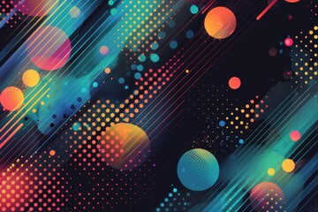Aufkleber - Vibrant abstract background with dots and lines, perfect for modern design projects