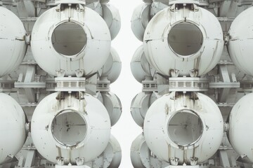 Poster - A close up of a bunch of white balls. Suitable for various design projects
