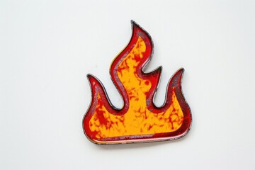 Poster - A vivid image of fire burning on a white background. Ideal for illustrating concepts of danger and destruction