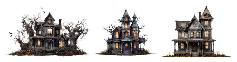 Wall Mural - Haunted House png on transparent background