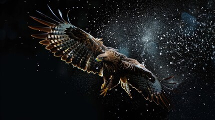 Poster - A bird of prey soaring through the sky. Suitable for wildlife or nature concepts