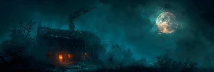 Wall Mural - Haunted House of Halloween A Gothic Tale of Mystery and Spooky Enchantment