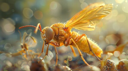 Poster - Close up of an insect on a plant, suitable for nature and gardening themes