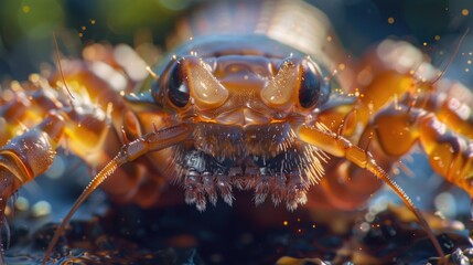 Poster - Detailed close up of a bug on a table, suitable for educational materials