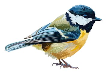 Aufkleber - A beautiful painting of a bird on a plain white background. Perfect for various design projects