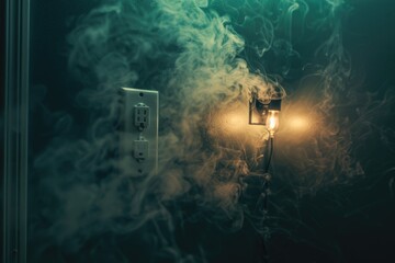 Poster - A light fixture mounted on a wall, suitable for interior design concepts