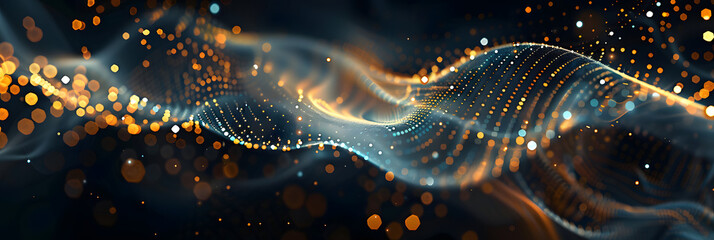Poster - Digital backdround ideal for technological operations, neural networks, AI, data transmission and encryption, digital archives, audio and visual representations, scientific research