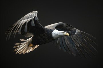 Poster - Majestic bald eagle soaring through the sky, perfect for wildlife and freedom concepts