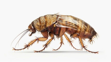 Poster - Detailed close up of a bug on a white background. Ideal for science or nature projects