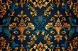 © Azhar - Vector beautiful damask pattern. Royal pattern with floral ornament. Seamless wallpaper with a damask pattern. Generative AI