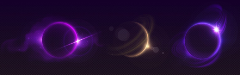 Wall Mural - solar moon eclipse ring light with flare vector. total sun corona with round shine and sparkle. brig