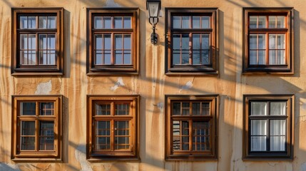 Poster - Modern building with numerous windows. Suitable for architectural projects