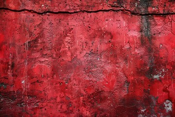 Poster - A weathered red wall with peeling paint. Suitable for backgrounds or textures
