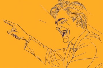 Poster - A man in a suit pointing, suitable for business concepts