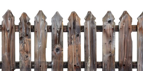 A wooden fence isolated on white background.