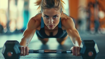 Poster - Fitness workout in a modern gym, perfect for health and wellness concept