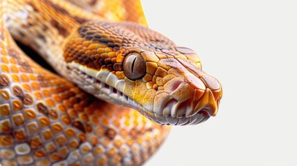 Poster - Close-up of a snake with its mouth wide open. Suitable for wildlife and nature themes