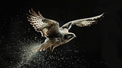 Sticker - A bird flying through water spray. Ideal for nature and wildlife concepts