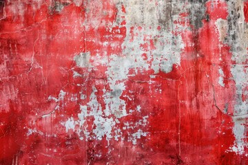 Poster - A weathered red and white painted wall. Suitable for backgrounds or textures