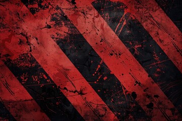 Poster - Abstract red and black striped background with paint splatters. Great for artistic projects