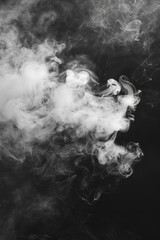 Poster - Monochrome image of billowing smoke, suitable for various design projects