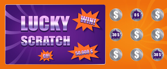 Wall Mural - realistic scratch card banner template