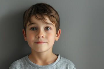 Wall Mural - A young boy brushing his teeth. Suitable for dental care concept