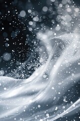 Aufkleber - Black and white photo of falling snow, suitable for winter themes