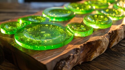 UV lit uranium glass,  green fluorescence, 16:9