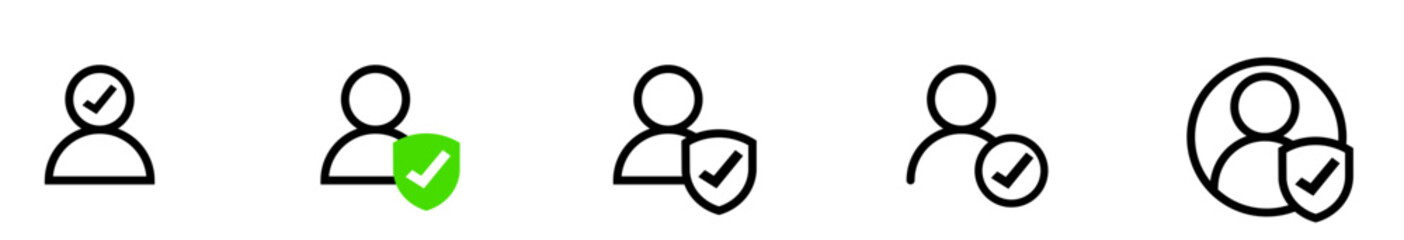 Poster - User member vector icon set. user interface illustration sign collection. profile face avatar symbol. Vector 10 eps.