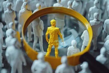 Poster - Detailed view of man surrounded by people, suitable for business concepts