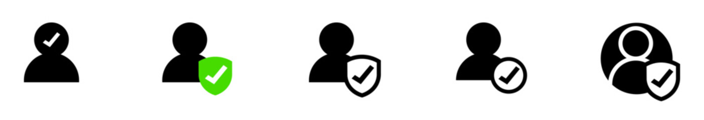 Poster - User member vector icon set. user interface illustration sign collection. profile face avatar symbol.