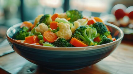 Poster - A bowl filled with various fresh vegetables, perfect for healthy eating concepts