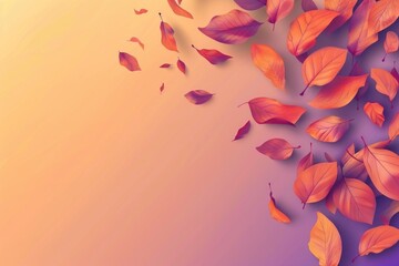 Poster - A bunch of leaves flying in the air. Suitable for nature and seasonal themes