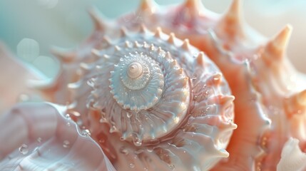 Poster - A close up of a shell on a table, suitable for various design projects