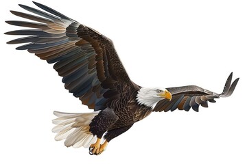 Poster - Majestic bald eagle soaring through the sky. Perfect for wildlife and freedom concepts