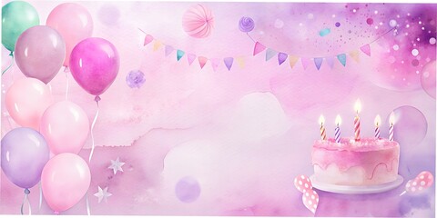 Wall Mural - birthday cake with candles Vector postcard, greeting card abstraction, background, for notebook, flyer, postcard. discoveries